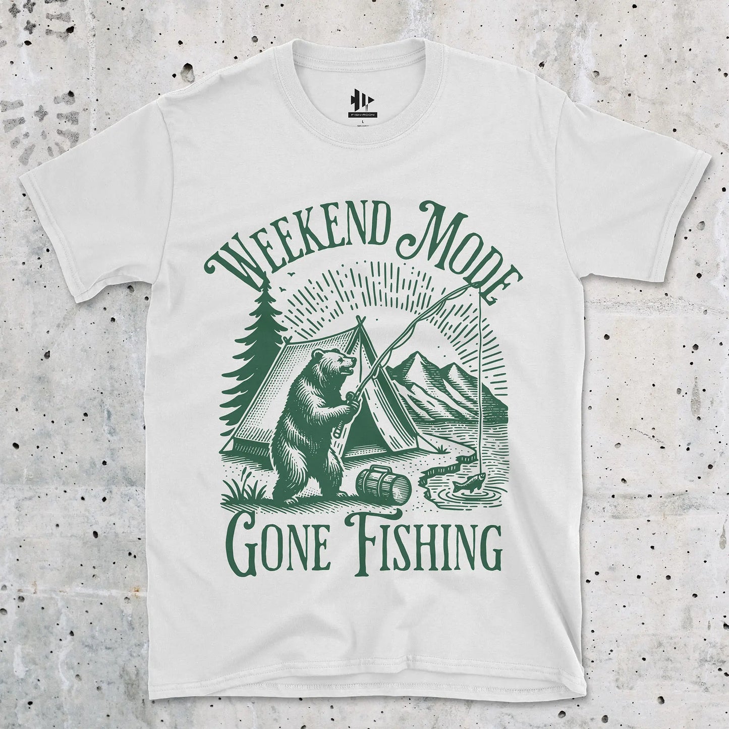 White, Weekend Mode: Gone Fishing Tee – fish-room