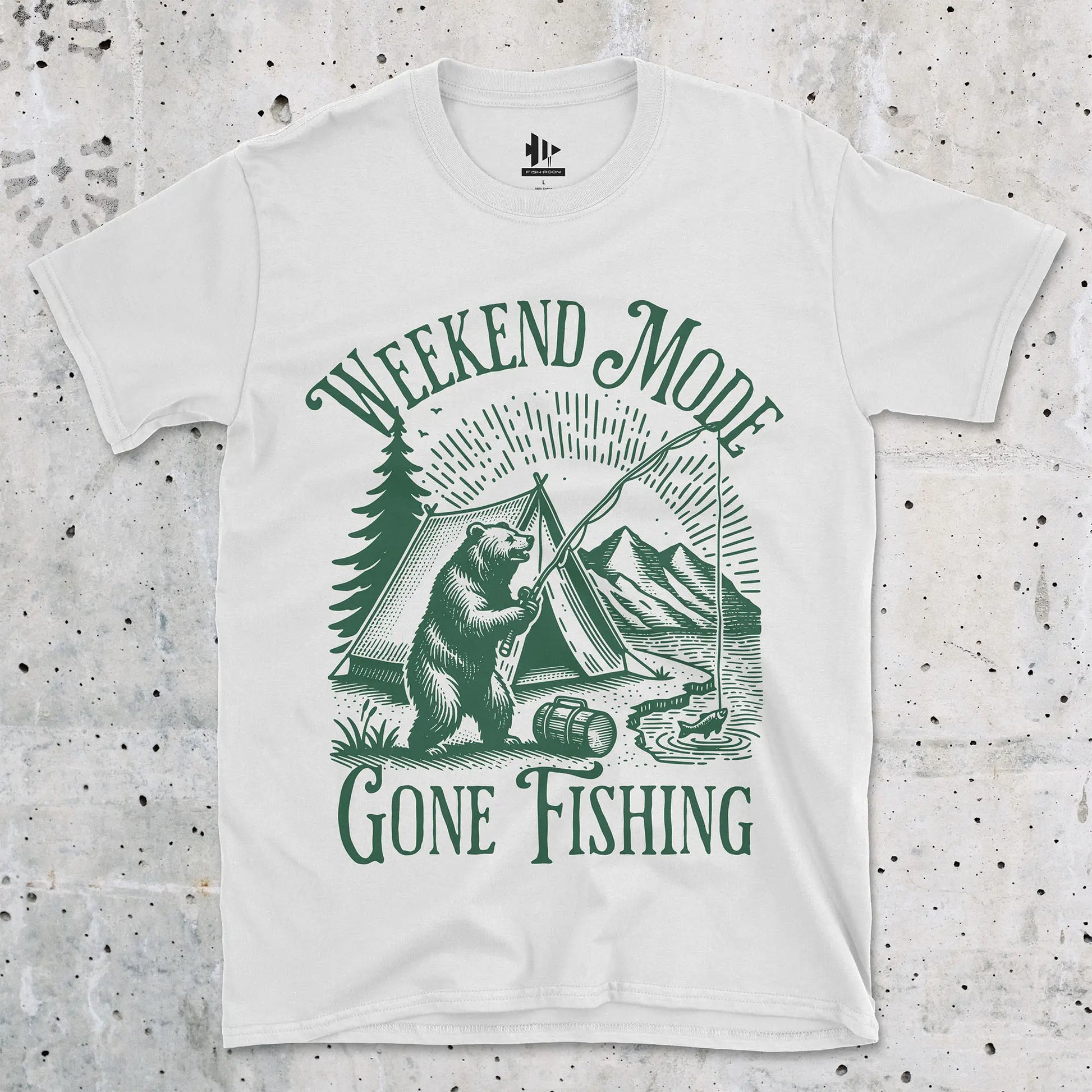 White, Weekend Mode: Gone Fishing Tee – fish-room