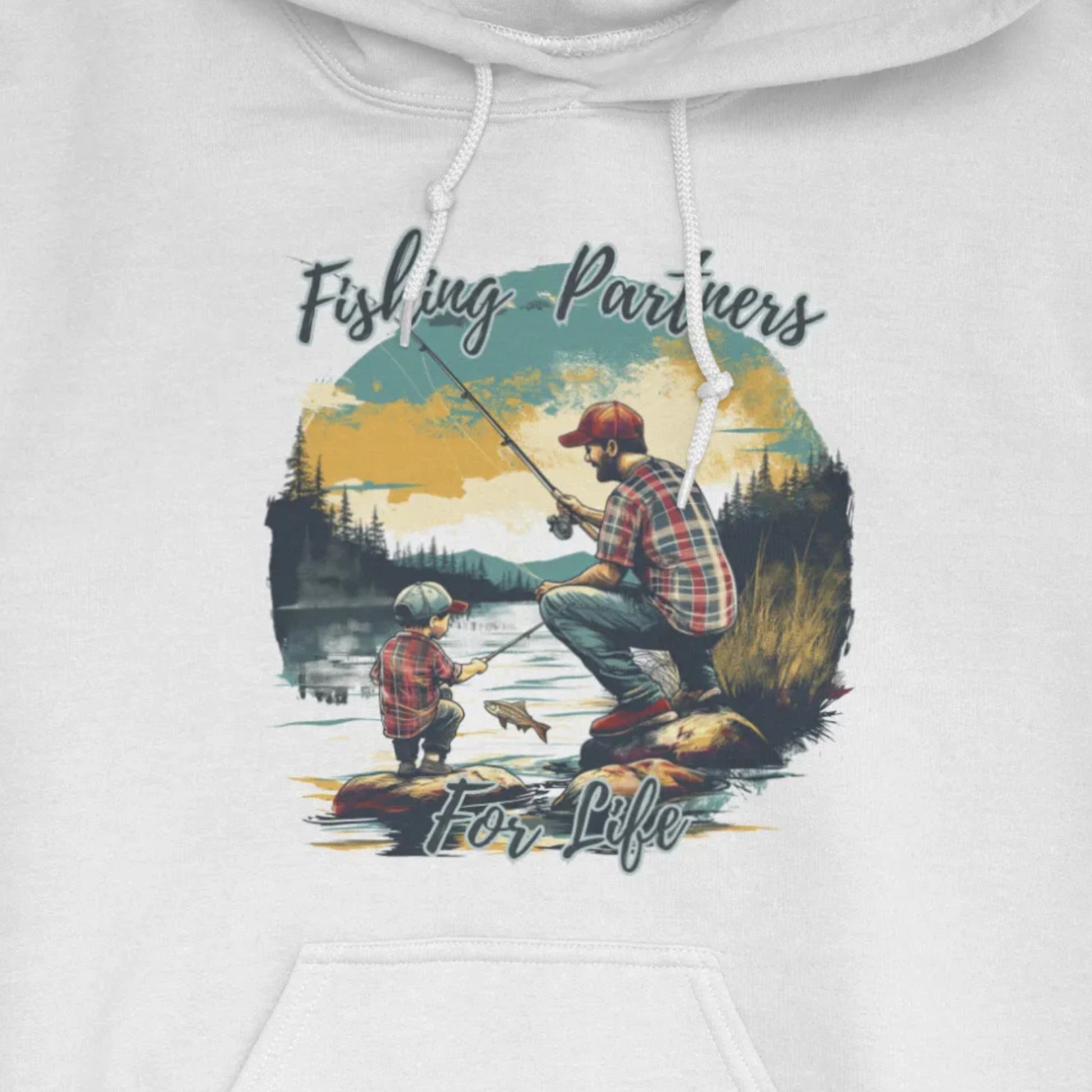 White, Fishing Partners for Life Hoodie – fish-room