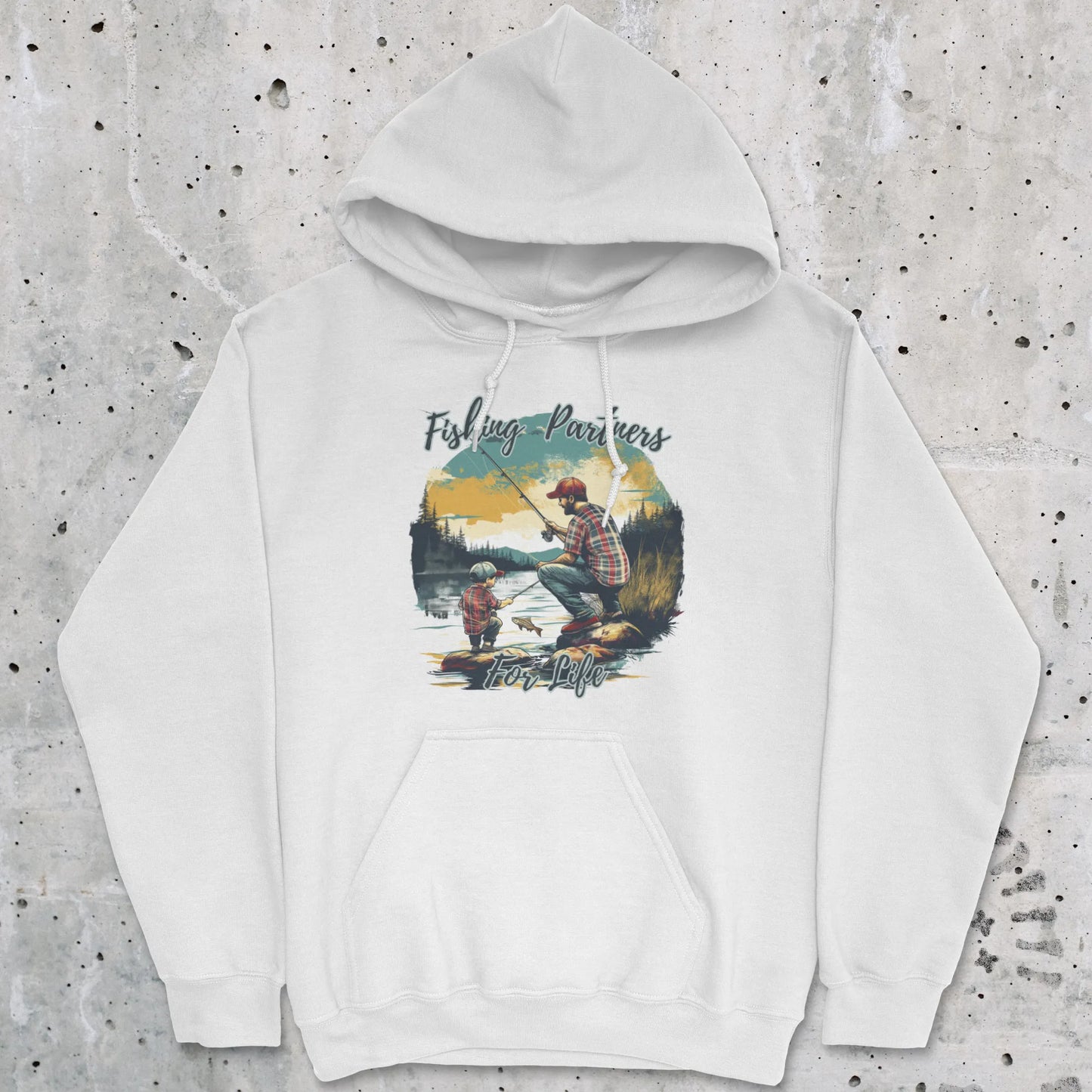 White, Fishing Partners for Life Hoodie – fish-room