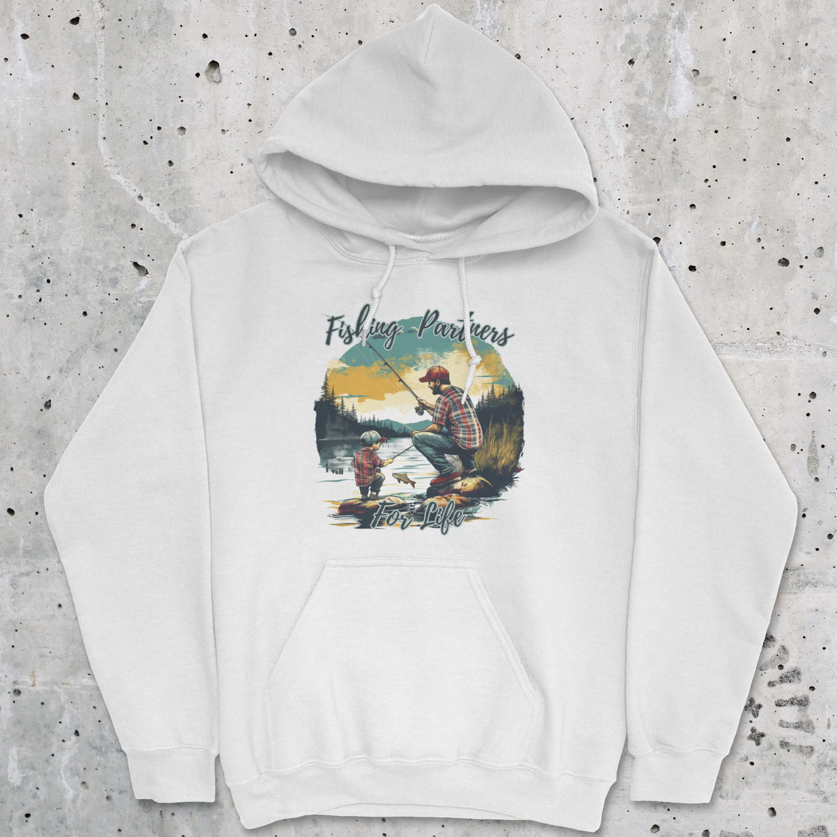 White, Fishing Partners for Life Hoodie – fish-room