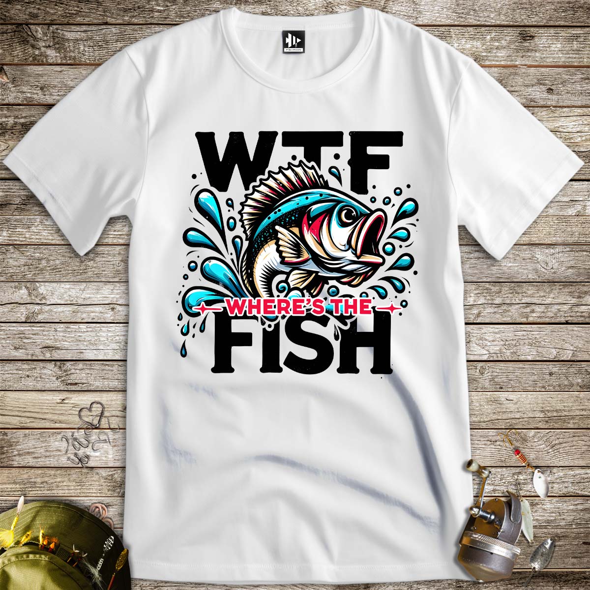 WTF: Where's the Fish? Tee-funny fishing t shirt-FISH-ROOM LLC