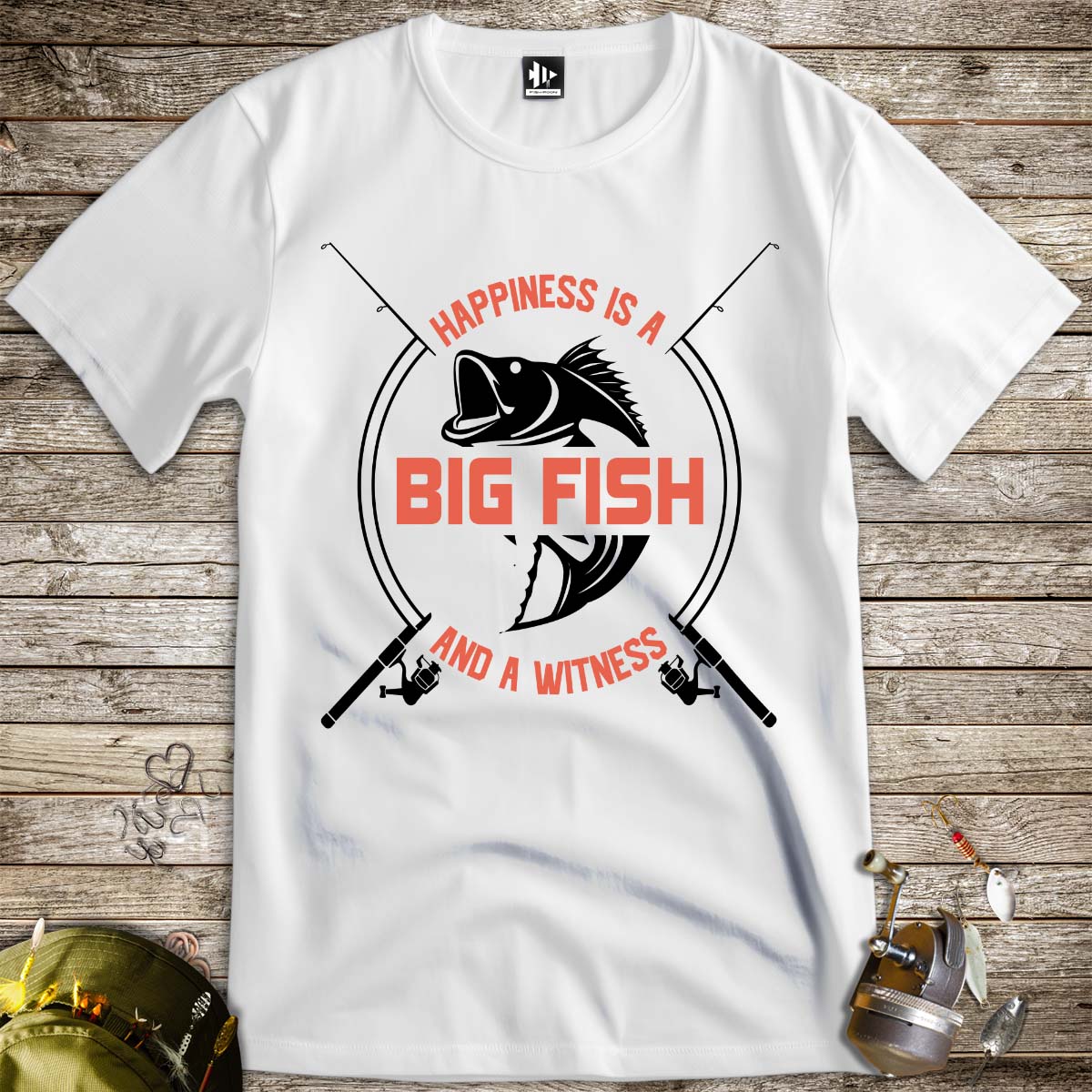 Big Fish Happiness Tee-funny fishing t shirt-FISH-ROOM LLC