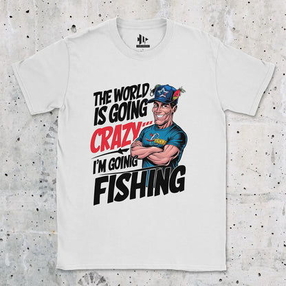White, I'm going fishing Tee – fish-room