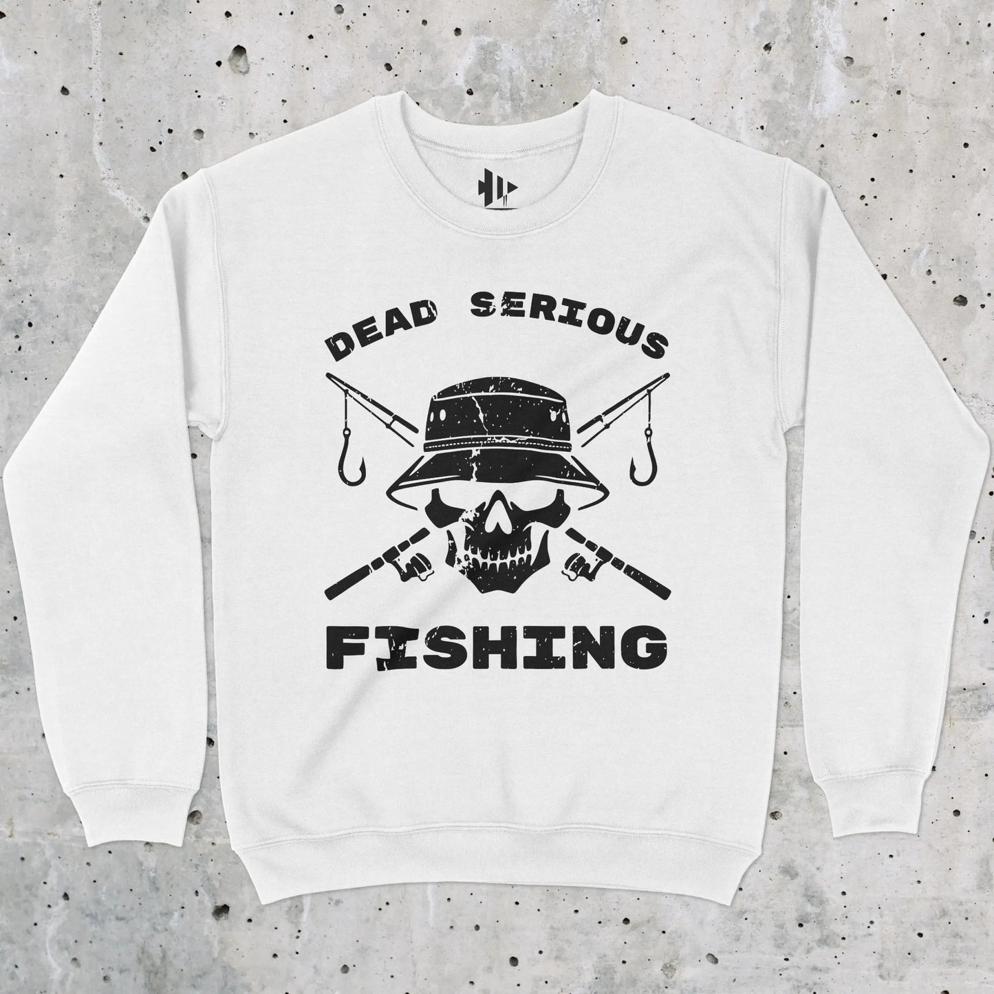 White, Dead Serious Fishing Sweatshirt – fish-room