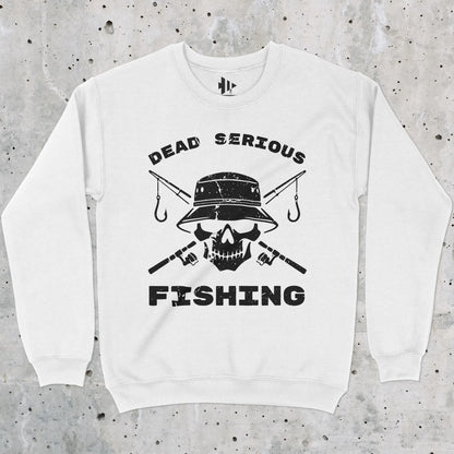 White, Dead Serious Fishing Sweatshirt – fish-room