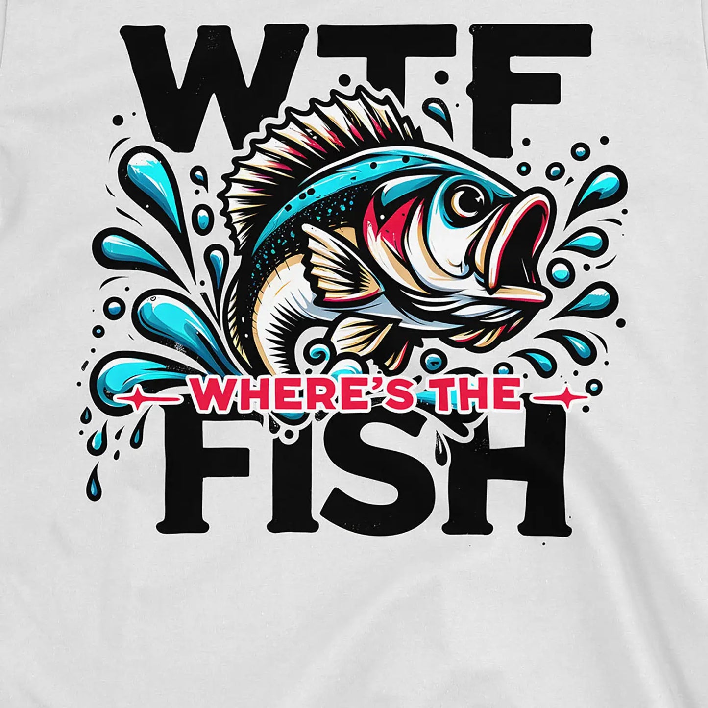 White, WTF: Where's the Fish?  Tee – fish-room