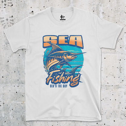 White, Sea Fishing, Sea's the day  Tee – fish-room