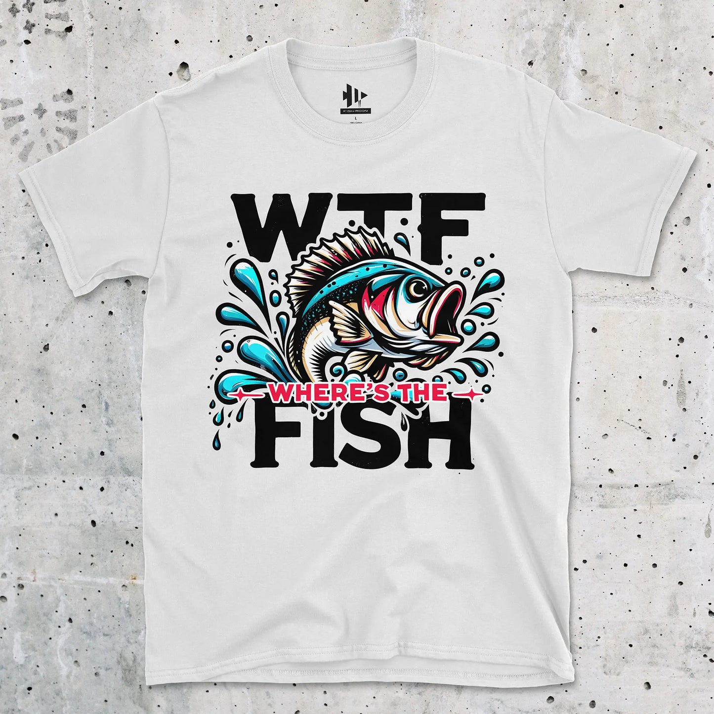 White, WTF: Where's the Fish?  Tee – fish-room