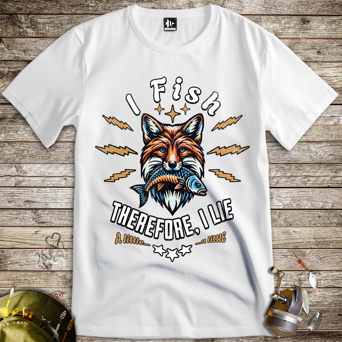 I Fish, Therefore I Lie... A Little Tee-funny fishing t shirt-FISH-ROOM LLC
