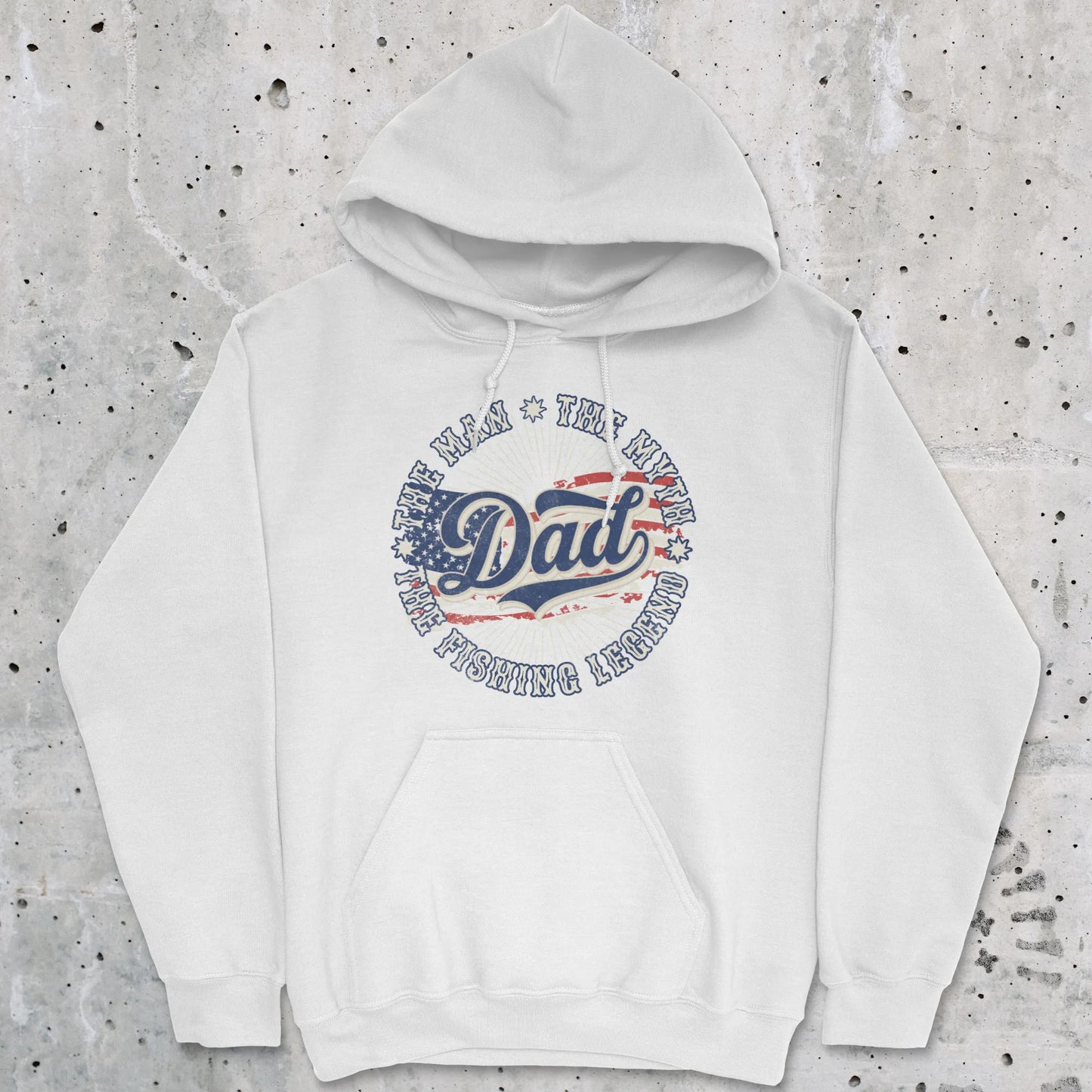 White, Legendary Dad Fishing Hoodie – fish-room