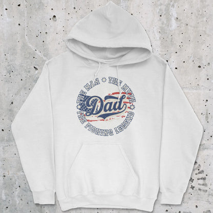 White, Legendary Dad Fishing Hoodie – fish-room