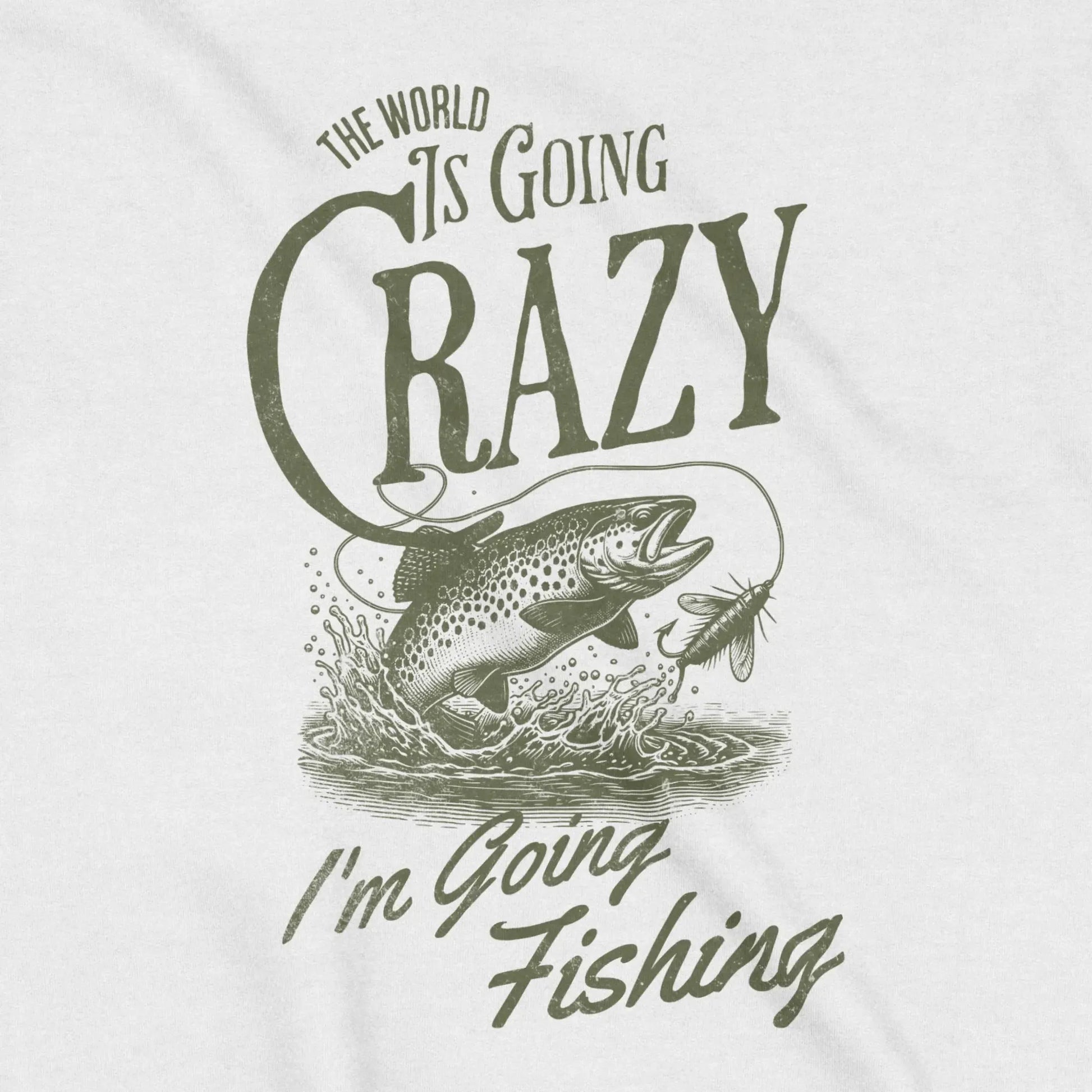 White, The World Is Going Crazy Sweatshirt – fish-room