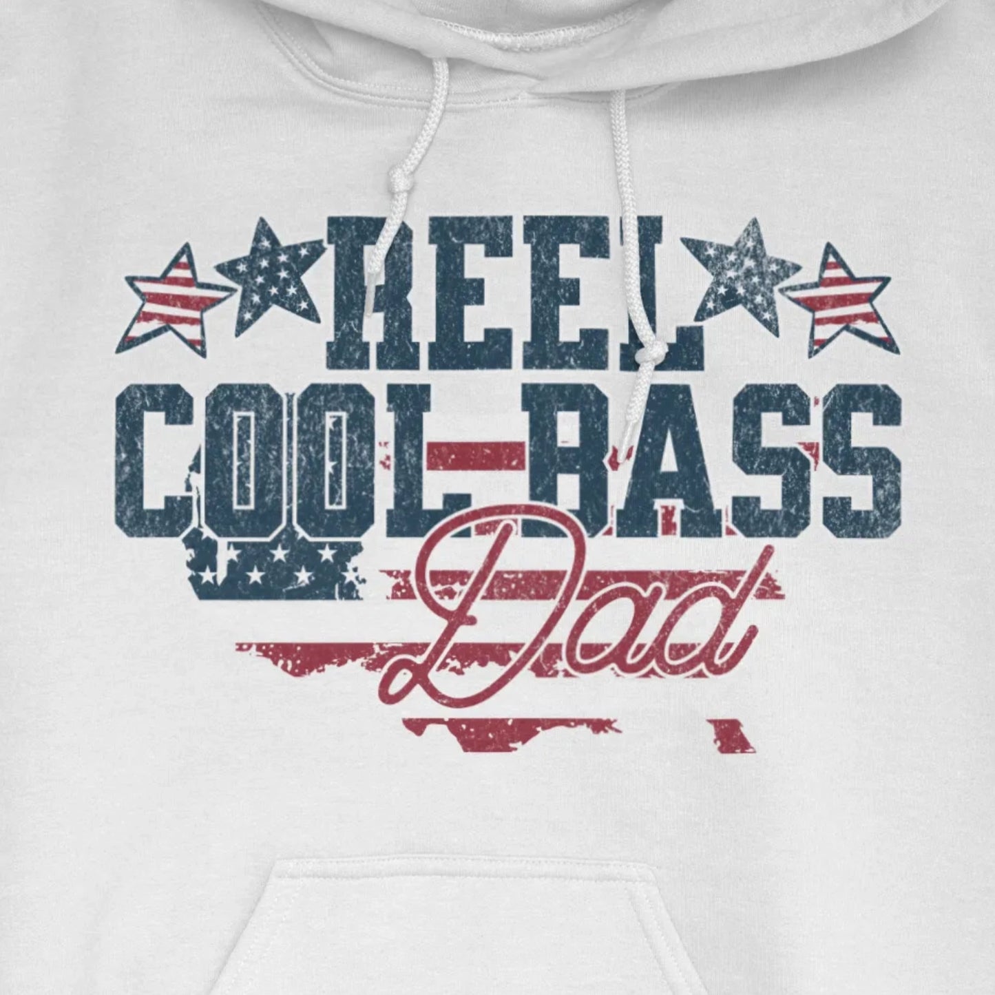 White, Reel Cool Bass Dad Hoodie – fish-room