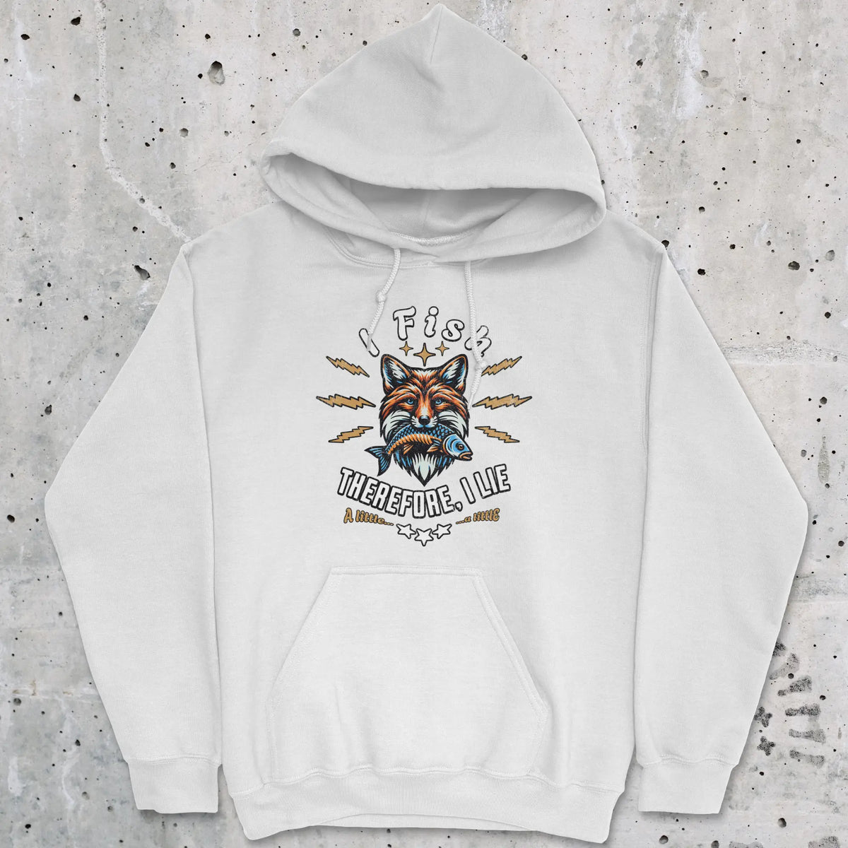 White, I Fish, Therefore I Lie... A Little Hoodie – fish-room