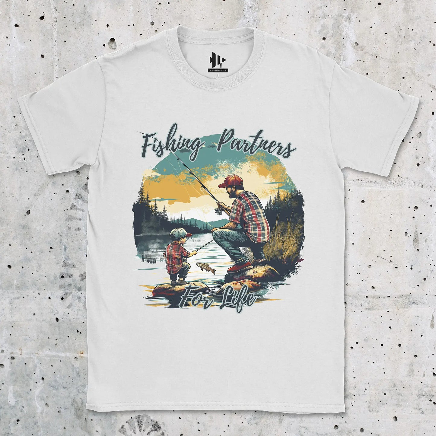 White, Fishing Partners for Life Tee – fish-room