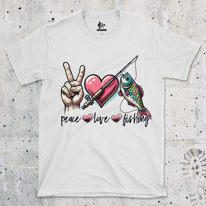 White, Peace Love Fishing Tee – fish-room
