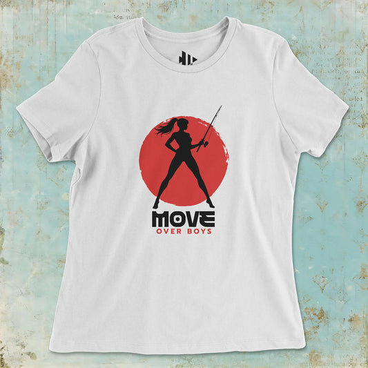 White, Move Over Boys Ladies’ Tee – fish-room