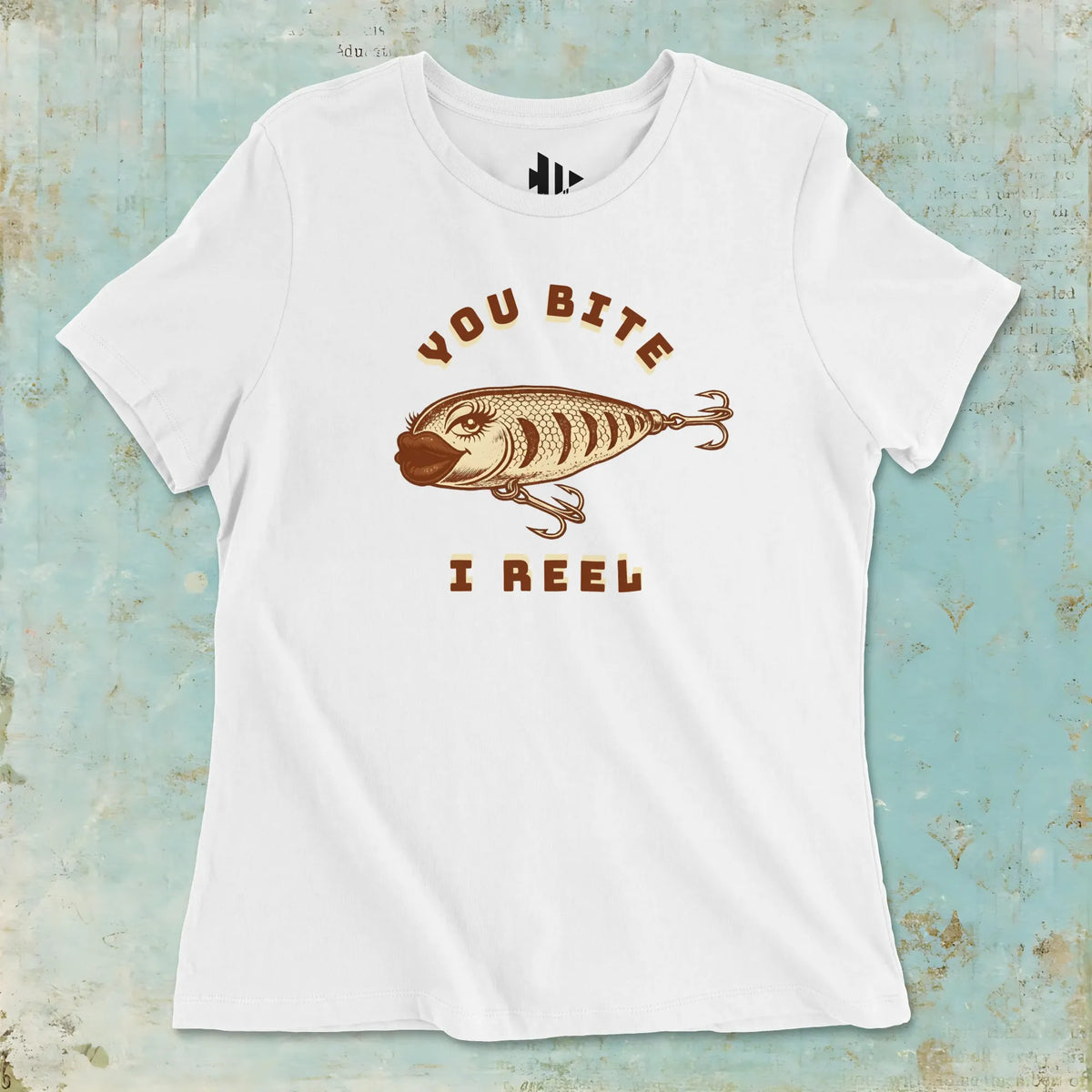White, You Bite I Reel Ladies’ Tee – fish-room
