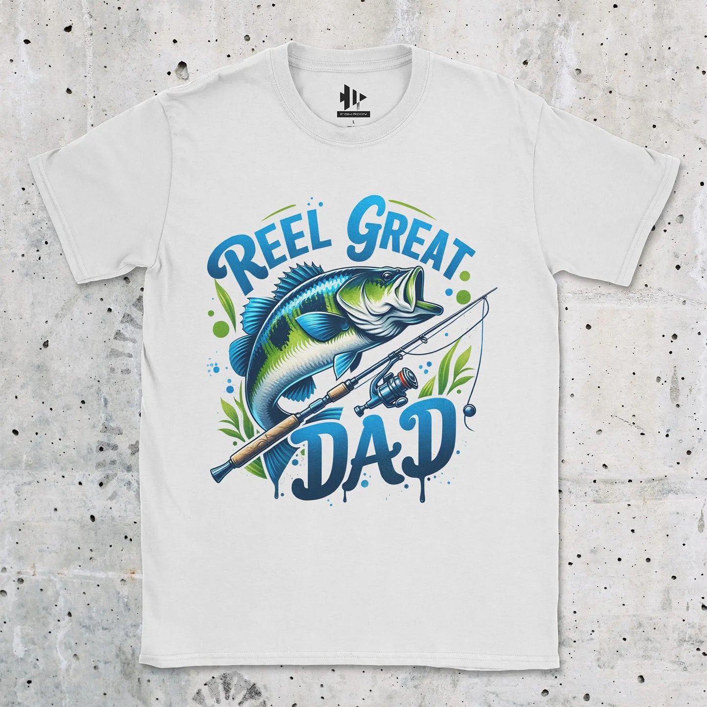 White, Reel Great Dad  Tee – fish-room