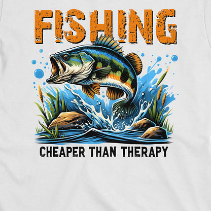 White, Cheaper Than Therapy Tee – fish-room