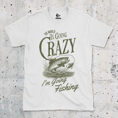 White, The World Is Going Crazy Tee – fish-room