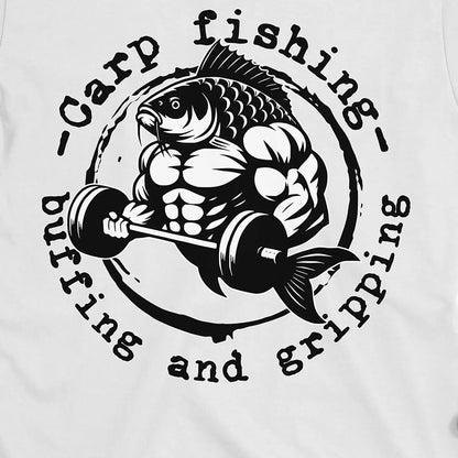 White, Carp Fishing, Buffing and Gripping Tee – fish-room