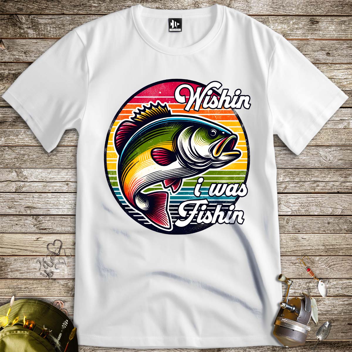 Wishin' I was Fishin' Tee-funny fishing t shirt-FISH-ROOM LLC