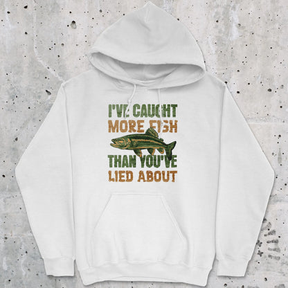 White, I've Caught More Fish Than You Lied About Hoodie – fish-room