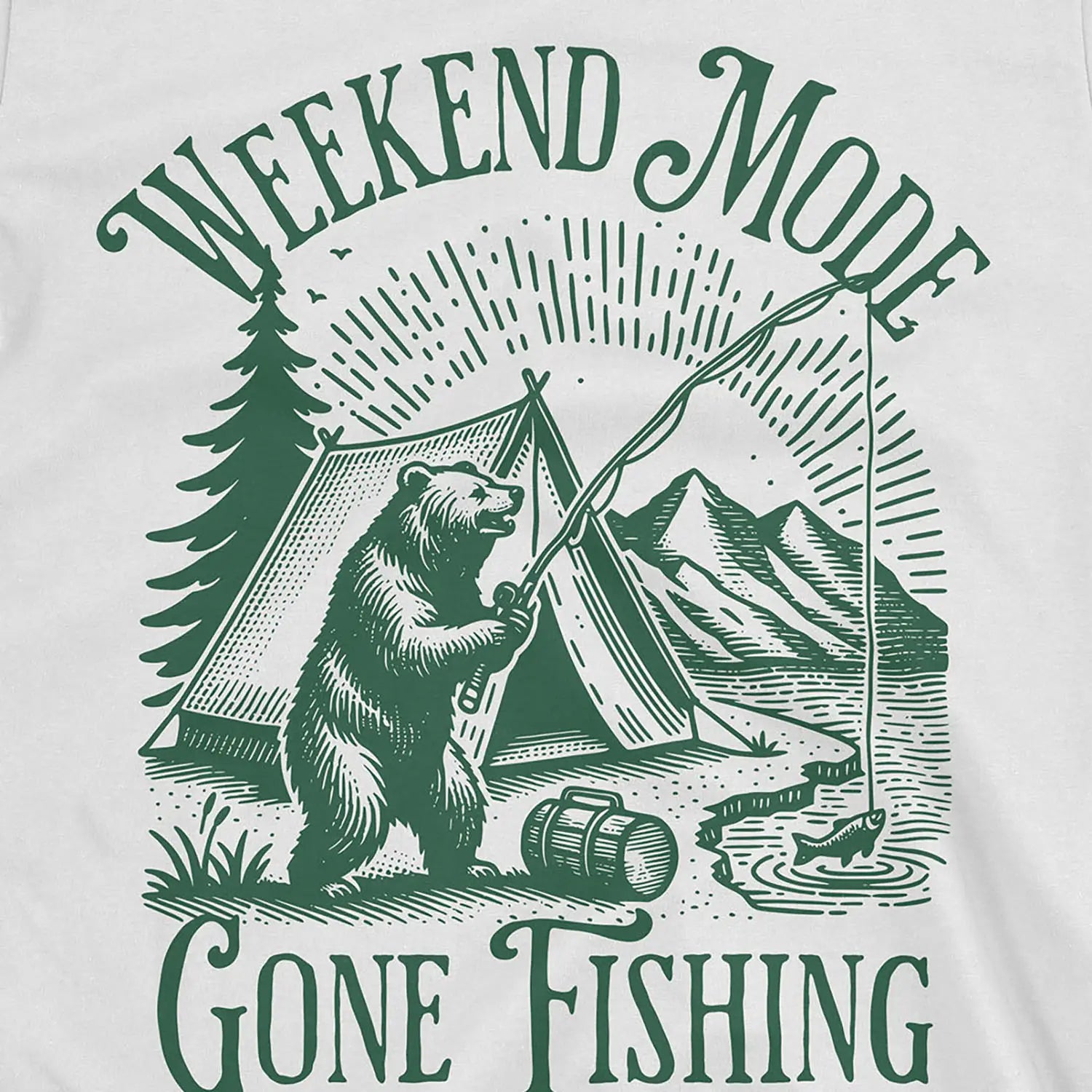 White, Weekend Mode: Gone Fishing Tee – fish-room