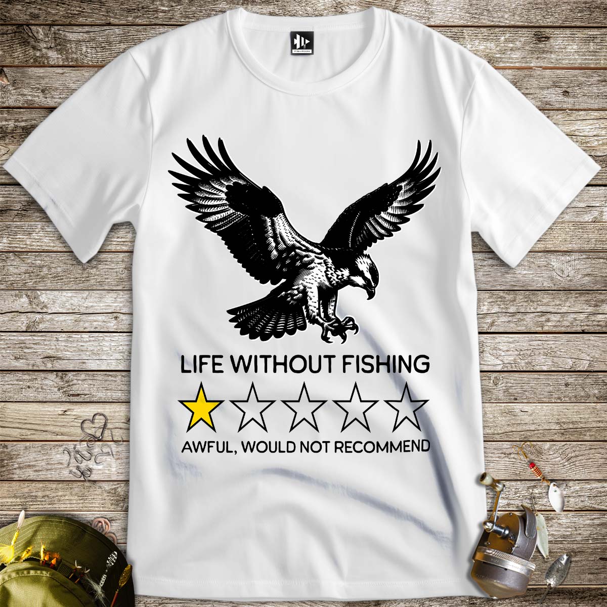 Life without fishing: One-star review Tee-funny fishing t shirt-FISH-ROOM LLC