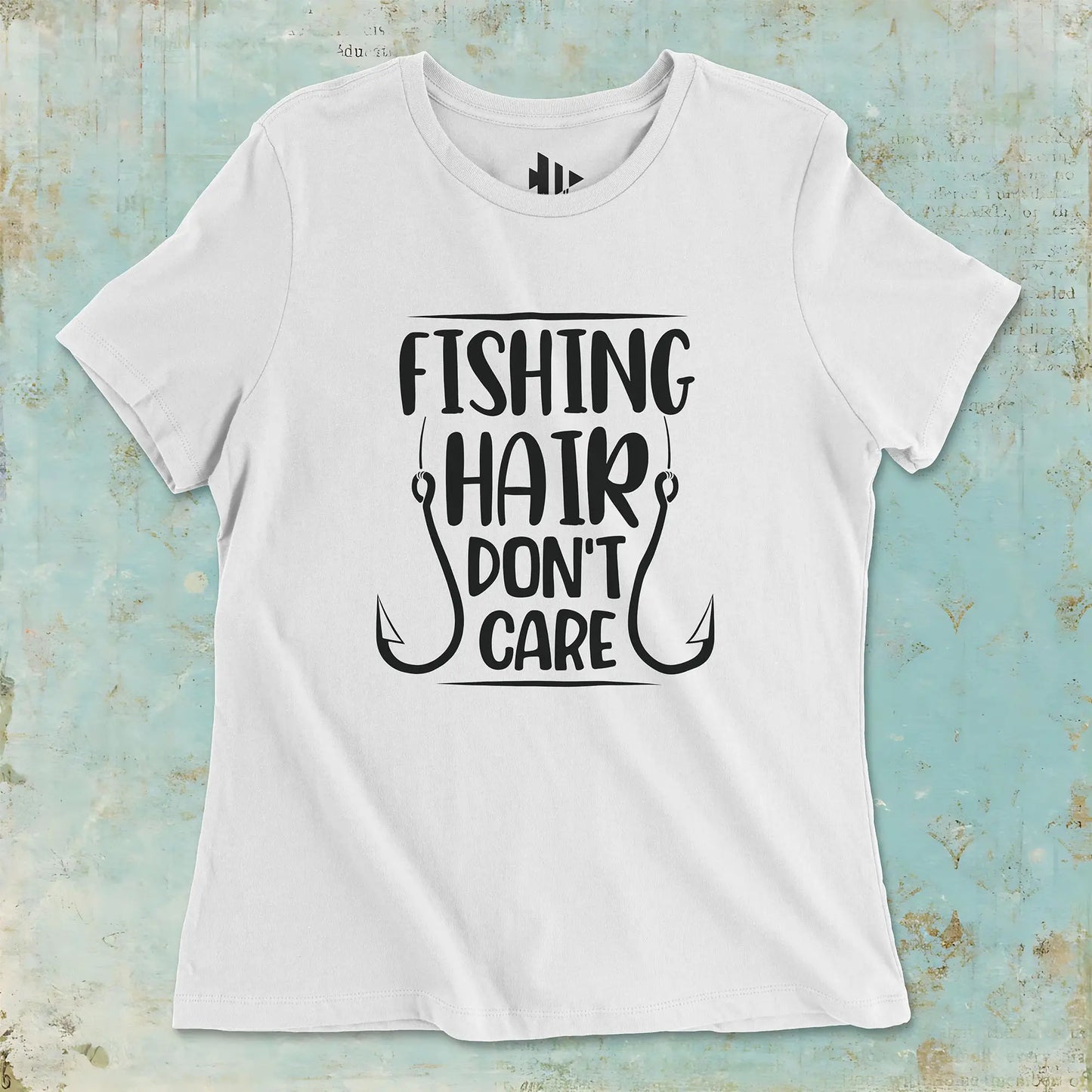 White, Fishing Hair Don't Care Ladies’ Tee – fish-room