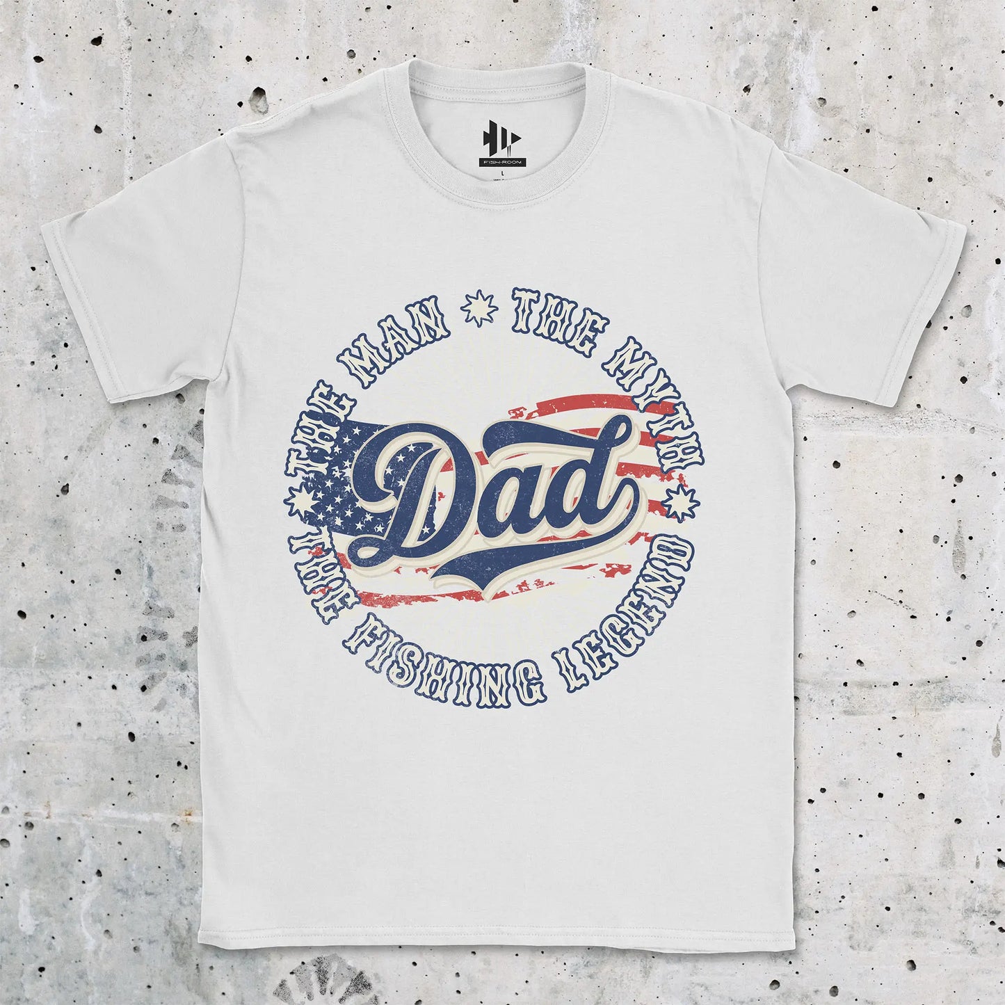 White, Legendary Dad Fishing Tee – fish-room