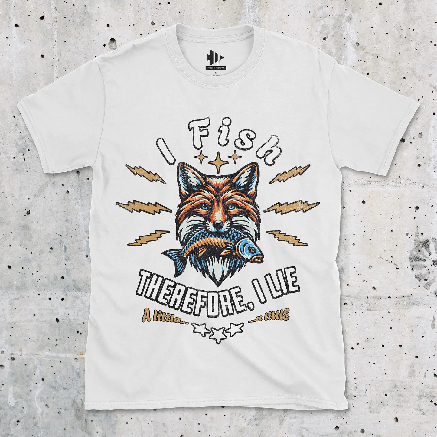 White, I Fish, Therefore I Lie... A Little Tee – fish-room