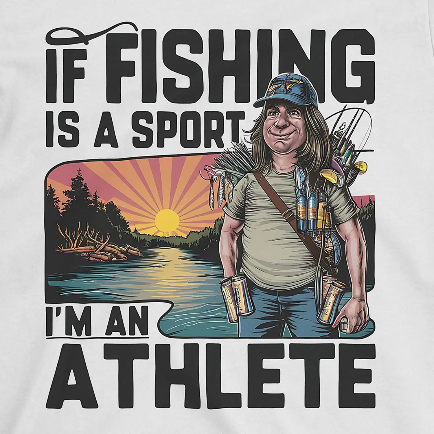 White, Fishing Athlete Tee – fish-room