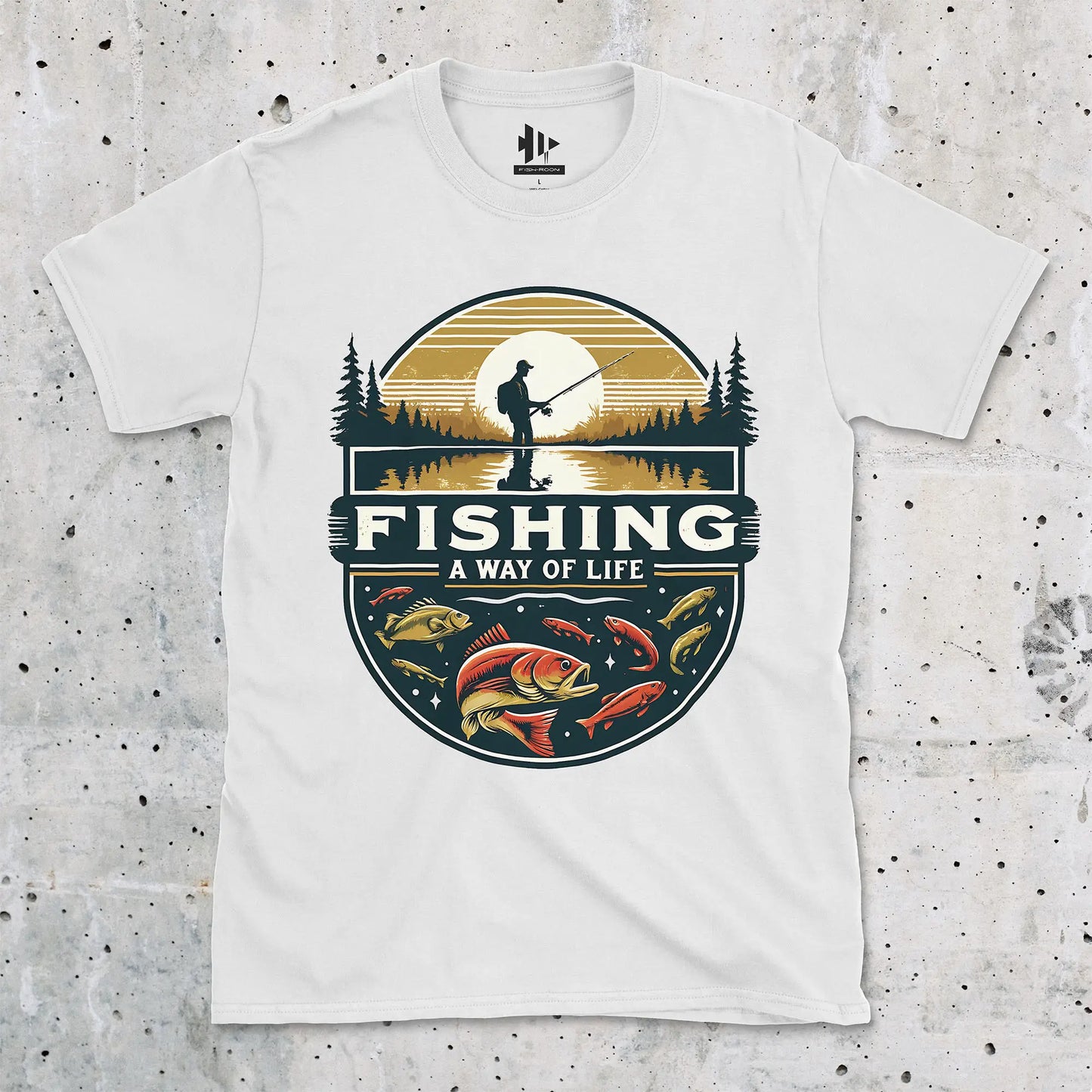 White, Fishing, Way of Life Tee – fish-room