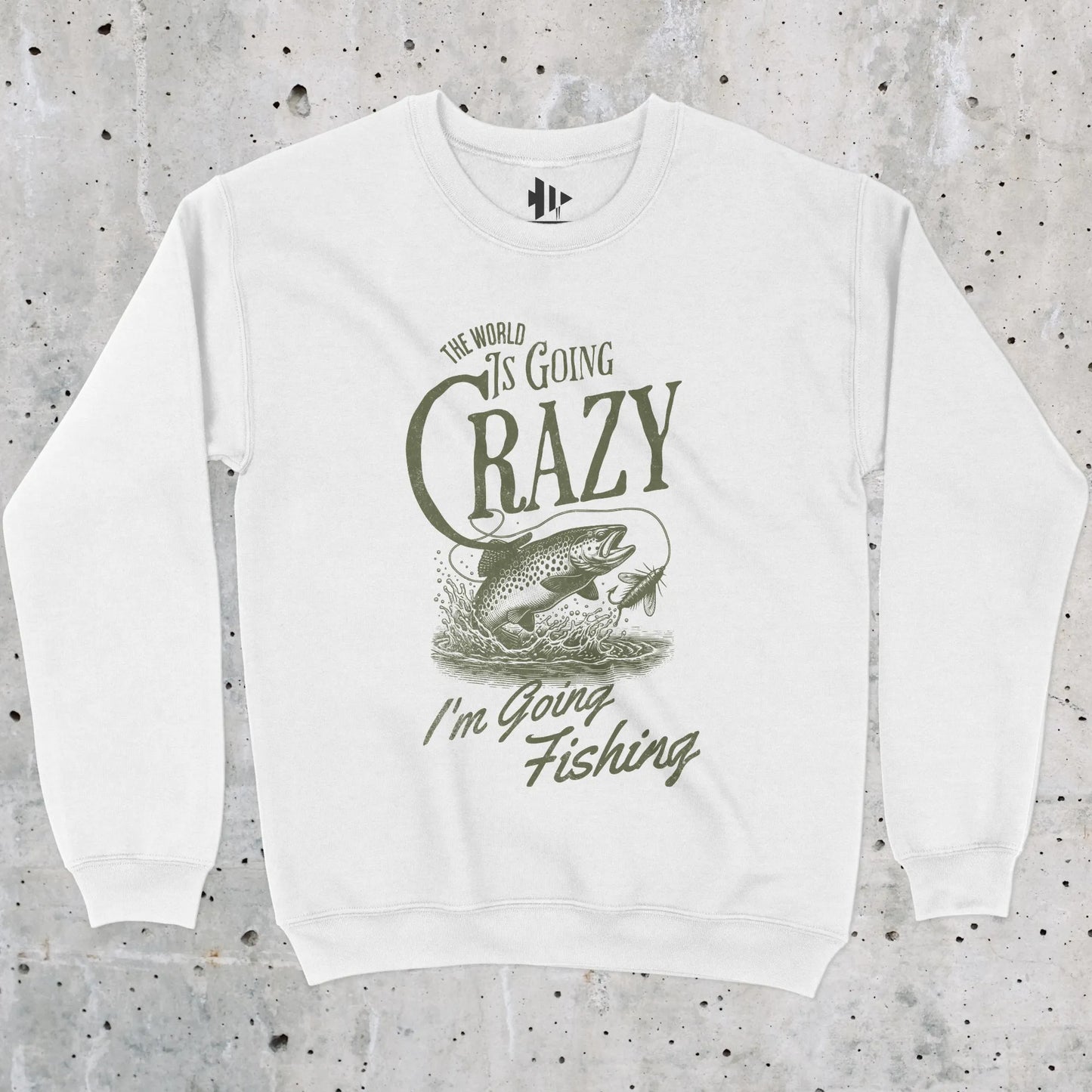 White, The World Is Going Crazy Sweatshirt – fish-room