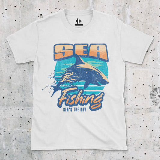 White, Sea Fishing, Sea's the Day Shark Tee – fish-room