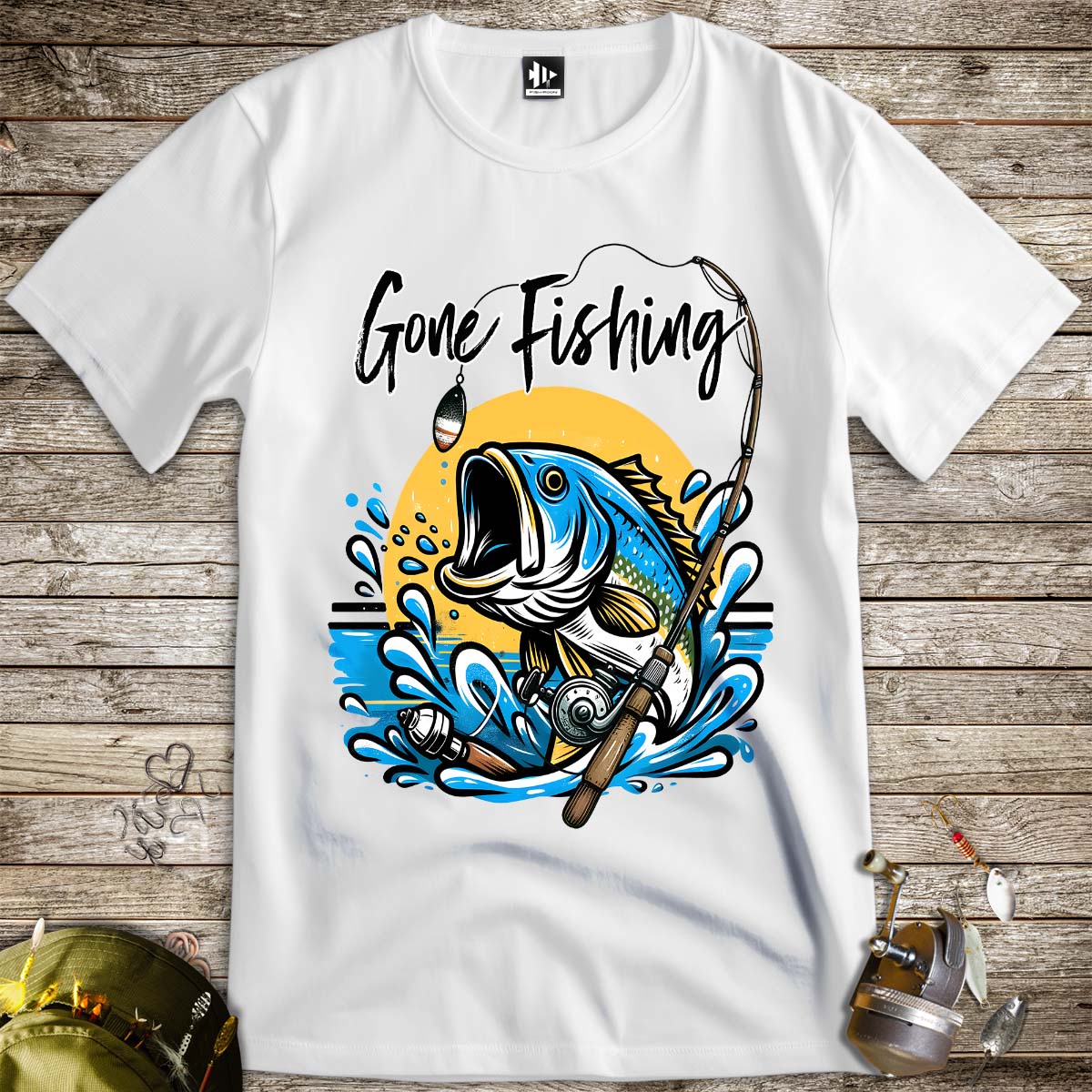 Gone Fishing Tee-funny fishing t shirt-FISH-ROOM LLC