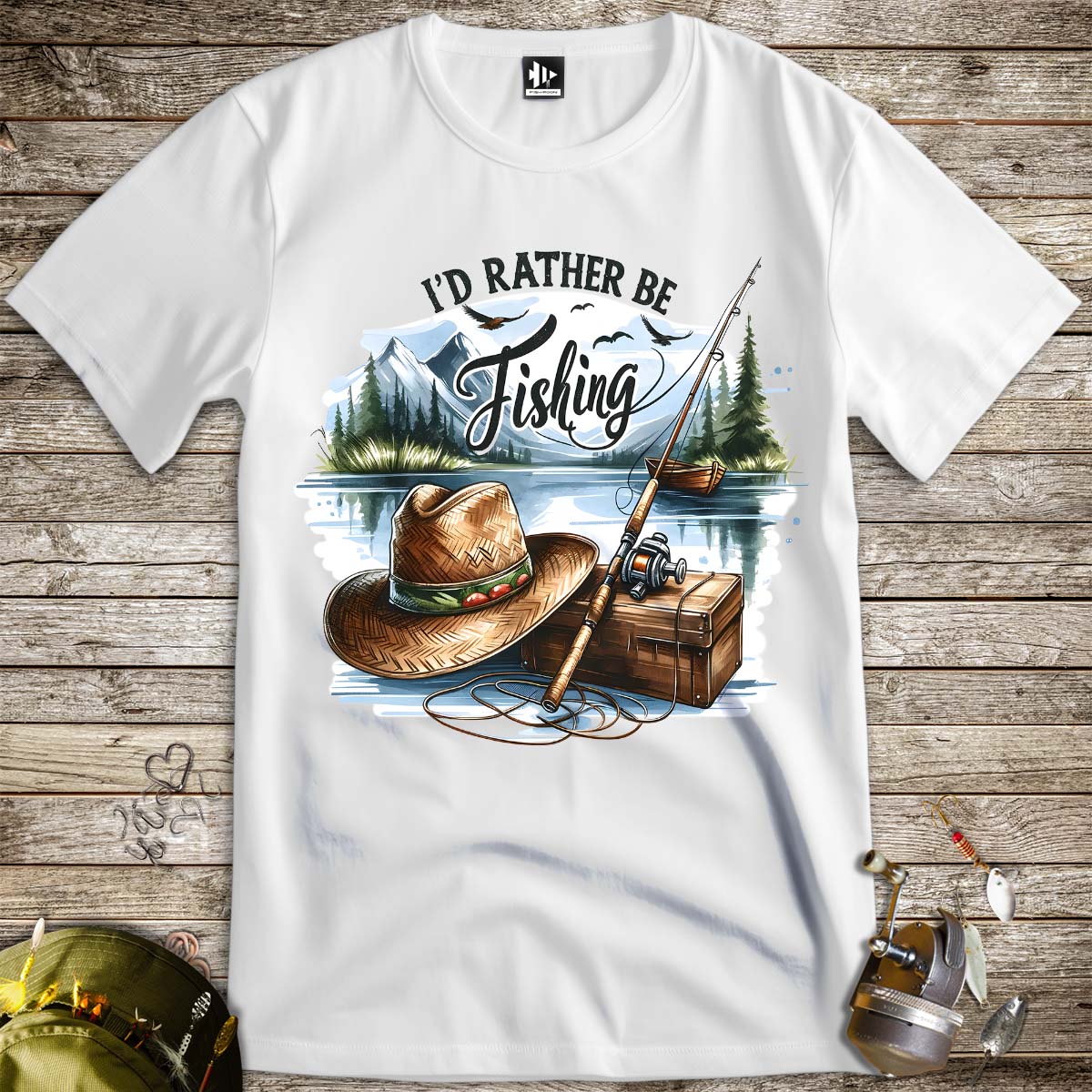 I'd Rather Be Fishing Tee-funny fishing t shirt-FISH-ROOM LLC