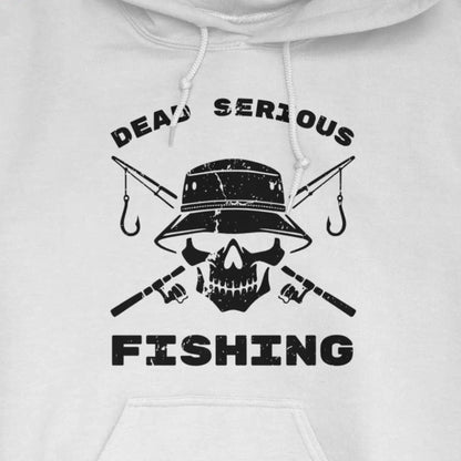 White, Dead Serious Fishing Hoodie – fish-room