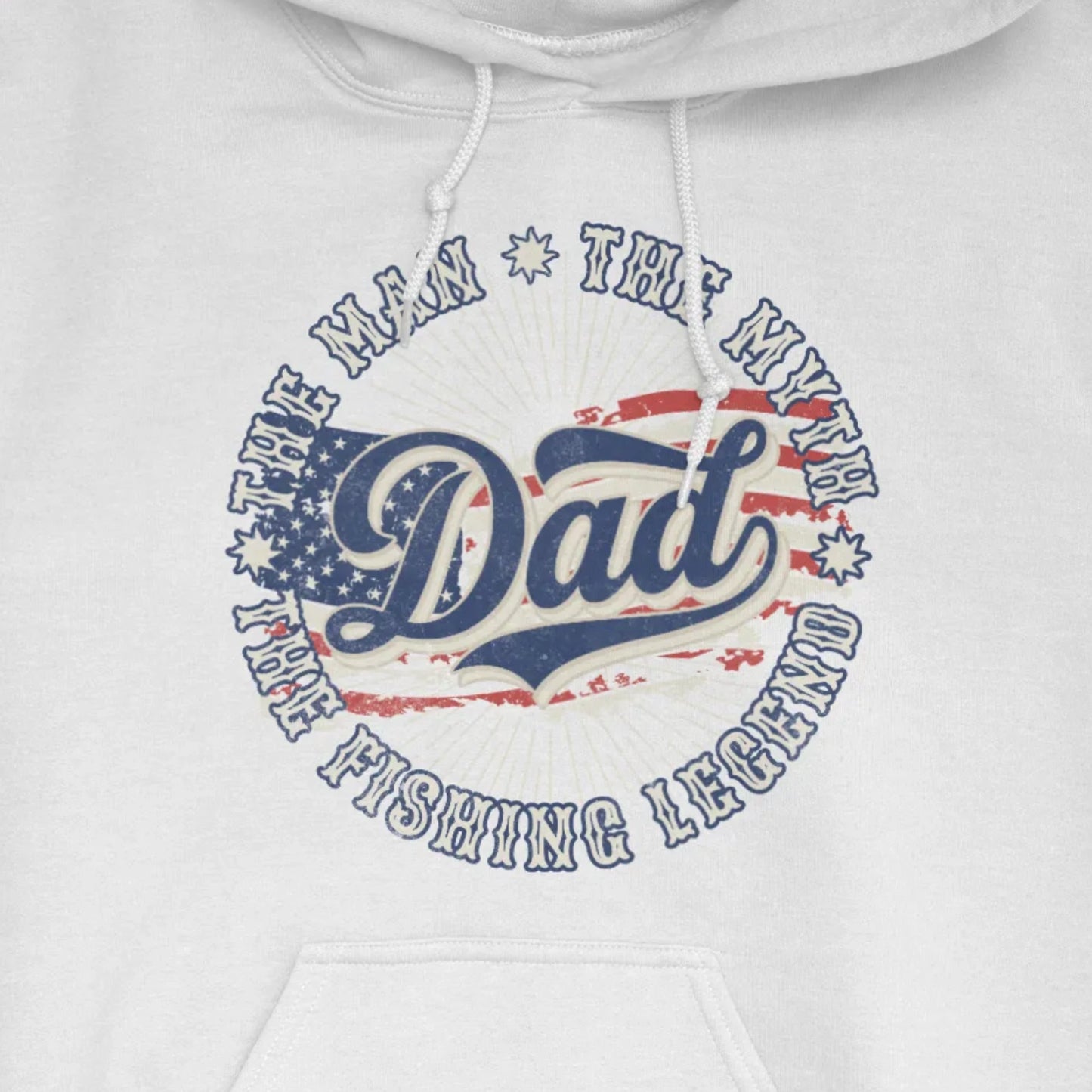 White, Legendary Dad Fishing Hoodie – fish-room