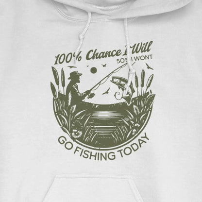 White, 100% Fishing Day Hoodie – fish-room