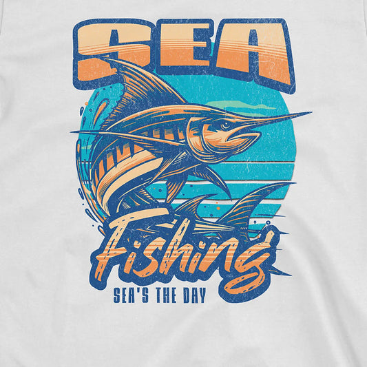 White, Sea Fishing, Sea's the day  Tee – fish-room