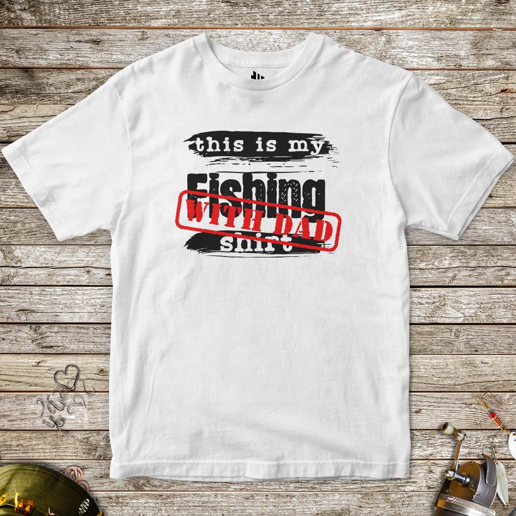 This is My Fishing With Dad Tee for Kids-funny fishing t shirt-FISH-ROOM LLC