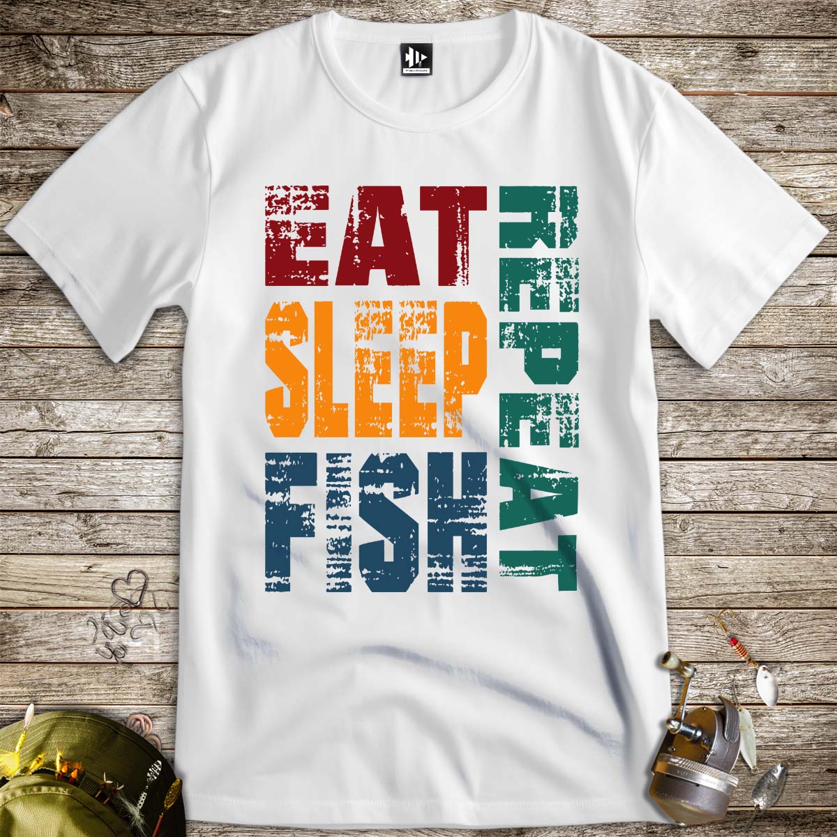 Eat Sleep Fish Repeat Tee-funny fishing t shirt-FISH-ROOM LLC