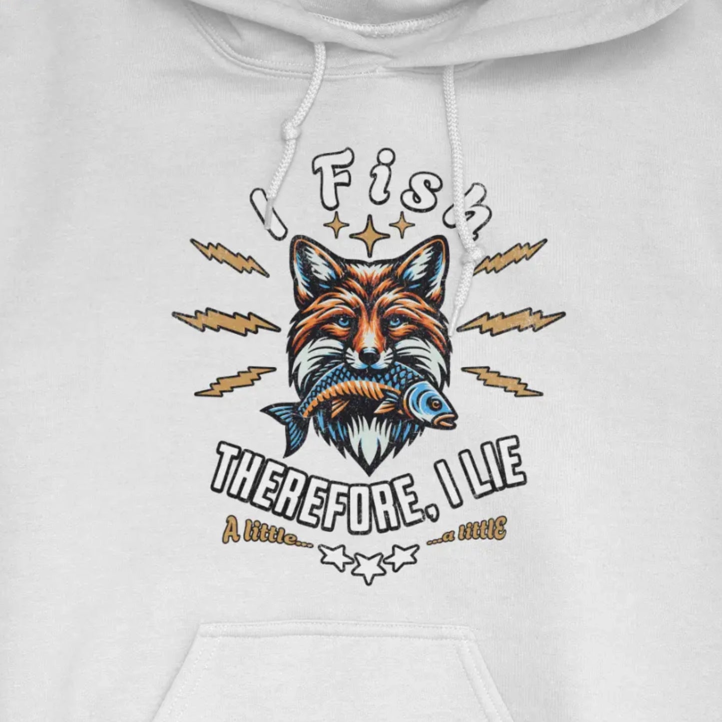 White, I Fish, Therefore I Lie... A Little Hoodie – fish-room