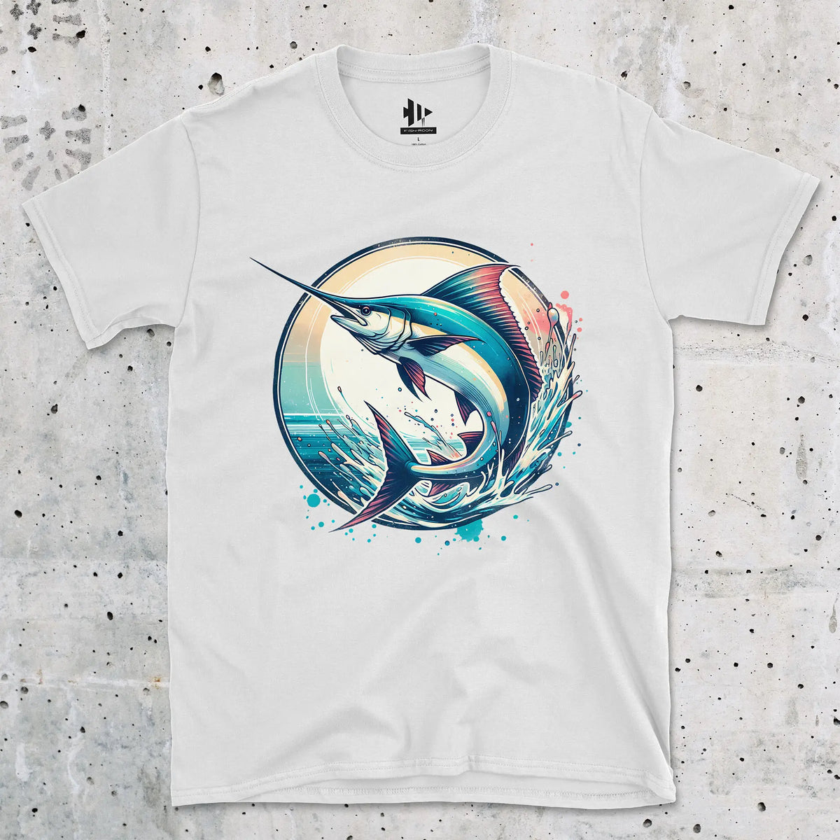 White, Swordfish Ocean Sunset Tee – fish-room