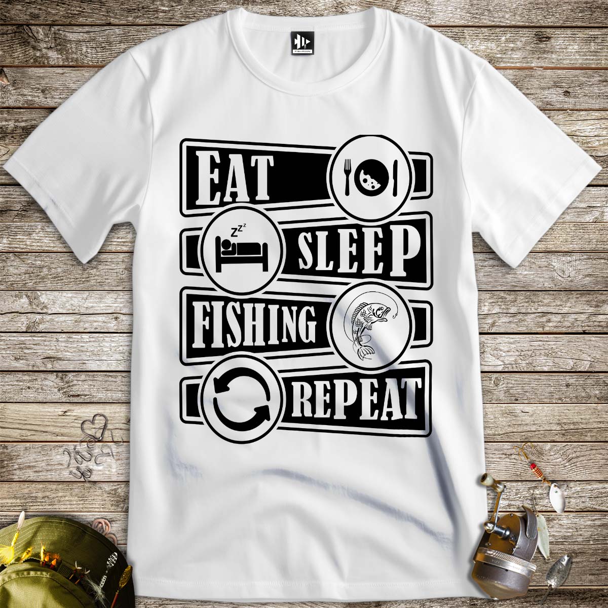 Eat Sleep Fishing Repeat Tee-funny fishing t shirt-FISH-ROOM LLC