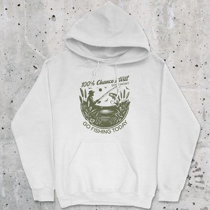 White, 100% Fishing Day Hoodie – fish-room